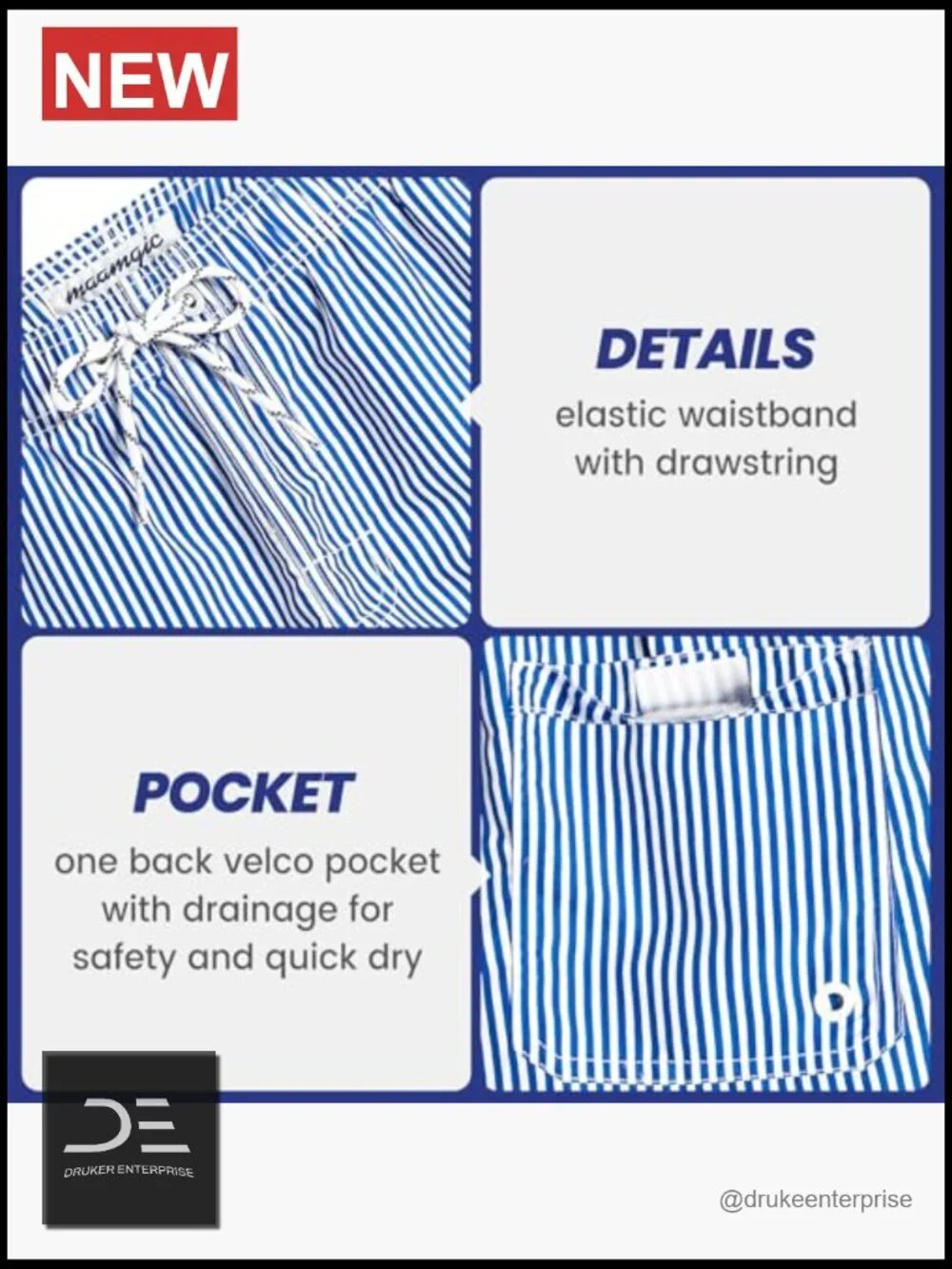 Mens Swim Trunks Quick Dry Board Shorts with Mesh Lining 7inch